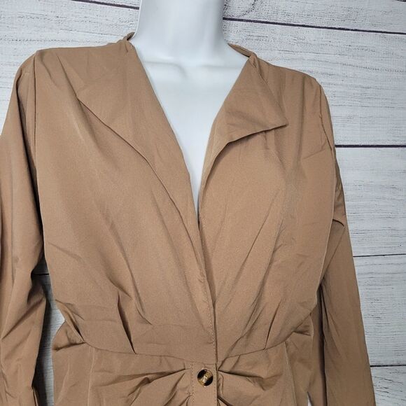 Women's V Neck Button Down Shirt Dress  Small - Picture 2 of 4